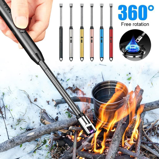 Multipurpose Flameless Windproof 360 Degree Flexible USB Rechargeable Electric Lighter for Gas Stove, Pooja, Candles, BBQ, Cooking & Camping, Ideal for Home & Restaurant Use